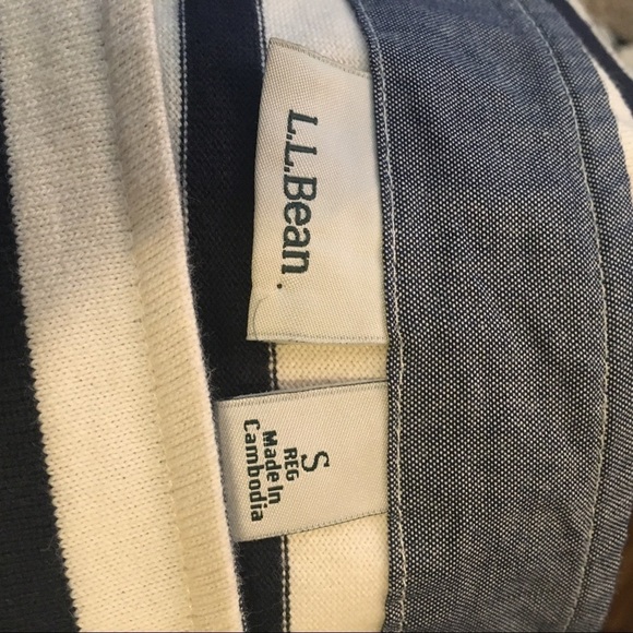 LL Bean cotton quarter sleeve striped shirt dress - Picture 10 of 10